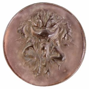 Copper coin with a detailed cross-sectional illustration of a brain at its center